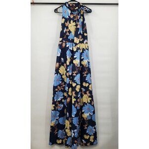 Ricarica Floral Maxi Dress Boho Sleeveless Open Back Stretch Womens Large